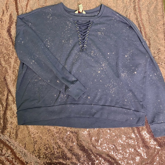 Bleached Distressed Sweatshirt - Picture 1 of 3